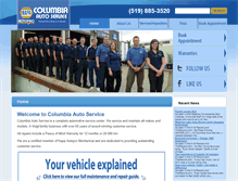 Tablet Screenshot of columbiaautoservice.ca